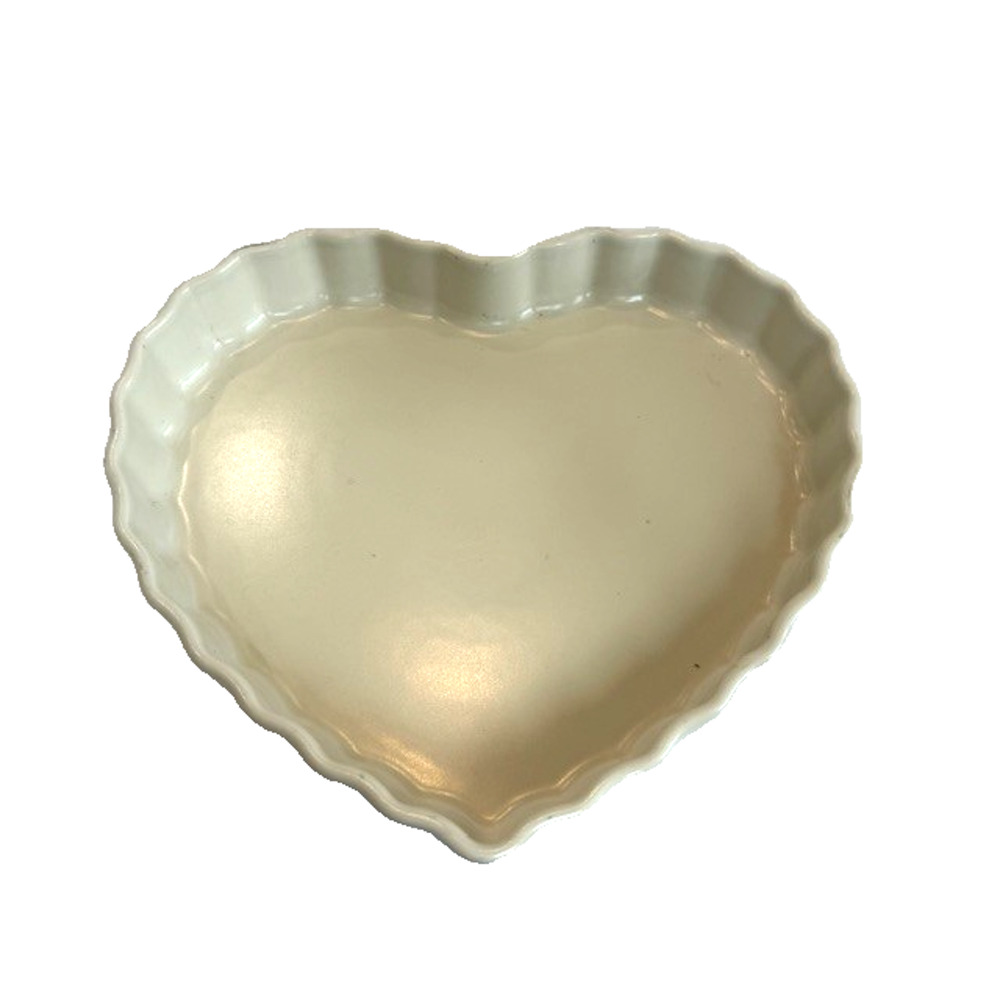 Pfaltzgraff Stoneware Fluted Heart Tart Pie Baking Dish Large EXCELLENT